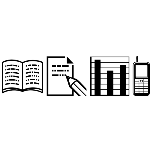 📖📝📊📱 Emoji Domain black and white Symbola rendering